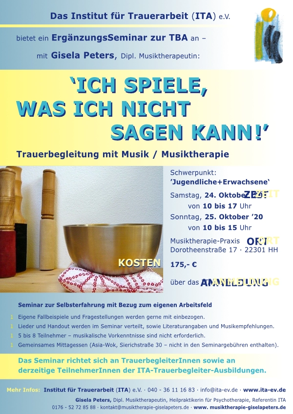 Ich spiele, was ich nicht sagen kann - Trauerbegleitung mit Musik/Musiktherapie